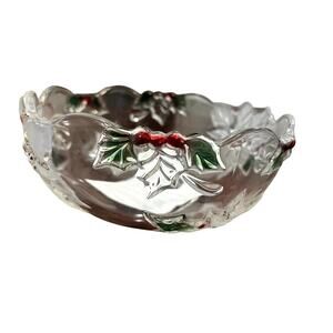 Mikasa holiday Christmas glass bowl new in box